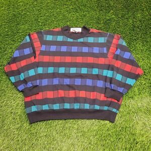 Vintage 70s Disco Sweater Womens XL 25x23 Lightweight Baggy